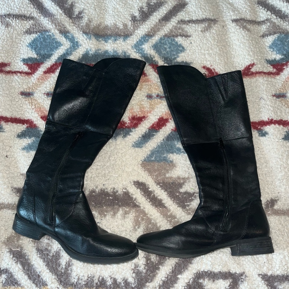Black leather boots